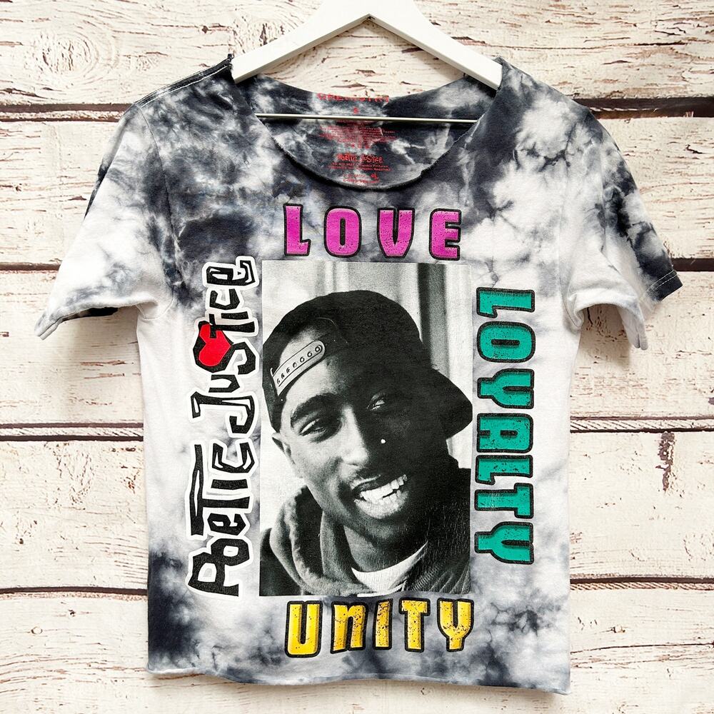 2PAC Poetic Justice Tie Dye Shirt - Love Loyalty Unity Sz S